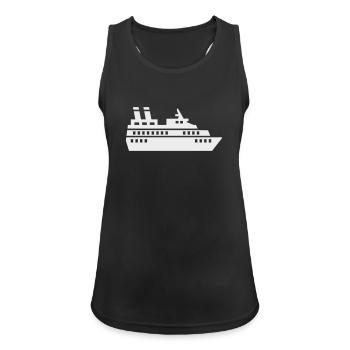 Cruise Ship Silhouette Cruise Ship - Women's Breathable Tank Top - black - Front - Zoe (177cm)