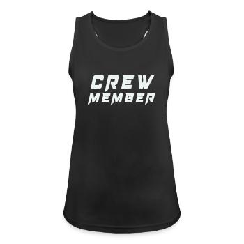 Crew Member Patch Tee - Women's Breathable Tank Top - black - Front - Zoe (177cm)
