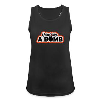 Calm Like Bomb Paradox Irony Humor Explosive Joke - Women's Breathable Tank Top - black - Front - Zoe (177cm)