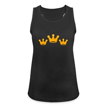 kronen - Frauen Tank Top atmungsaktiv - Schwarz - Vorne - Zoe (177cm)