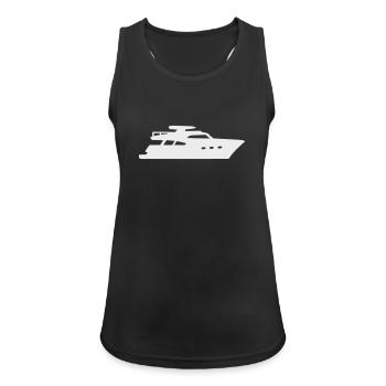 Yacht Silhouette Motorboat - Women's Breathable Tank Top - black - Front - Zoe (177cm)