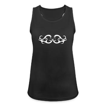 Flames Tribal Pattern Shirt - Women's Breathable Tank Top - black - Front - Zoe (177cm)