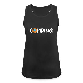 Camping Blume Comic Caravan Van Life Motorhome Fan - Women's Breathable Tank Top - black - Front - Zoe (177cm)