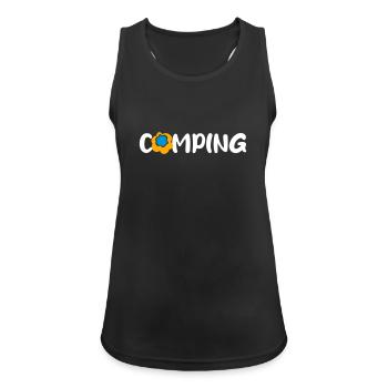 Camping Blume Comic Caravan Van Life Camping-car Fan - Débardeur respirant Femme - noir - Devant - Zoe (177cm)