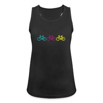 three bikes - Débardeur respirant Femme - noir - Devant - Zoe (177cm)