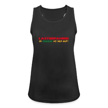 LASTERFAHREI - Do Reggae Mi Ned Auf! (3-Farbig) - Frauen Tank Top atmungsaktiv - Schwarz - Vorne - Zoe (177cm)