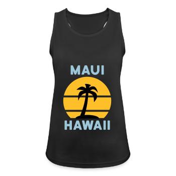 Maui, Hawaii (Sun, Palm, Island) - Women's Breathable Tank Top - black - Front - Zoe (177cm)