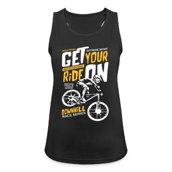 Downhill Race Series - Frauen Tank Top atmungsaktiv - Schwarz - Vorne - Zoe (177cm)