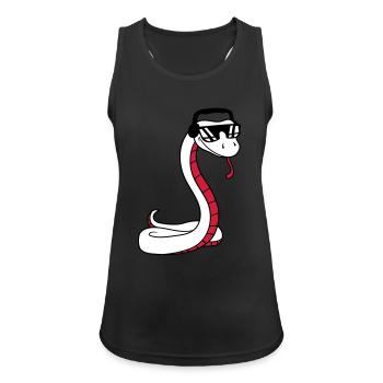dj cool musik party feiern sonnenbrille kopfhoerer - Frauen Tank Top atmungsaktiv - Schwarz - Vorne - Zoe (177cm)