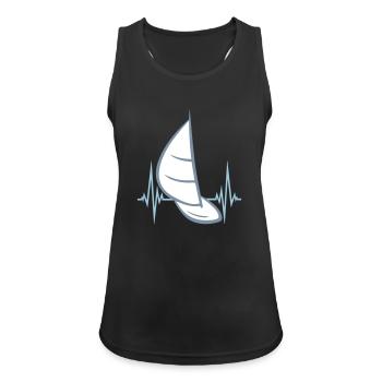 puls frequenz herzschlag meer wellen boot segeln s - Frauen Tank Top atmungsaktiv - Schwarz - Vorne - Zoe (177cm)