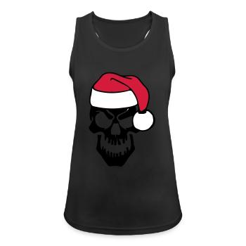 skull christmas - Frauen Tank Top atmungsaktiv - Schwarz - Vorne - Zoe (177cm)