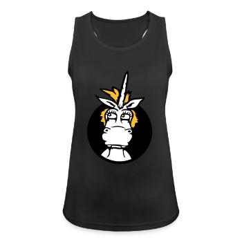 Unicorn Silly Funny Funny Funny Hole Cartoon - Women's Breathable Tank Top - black - Front - Zoe (177cm)