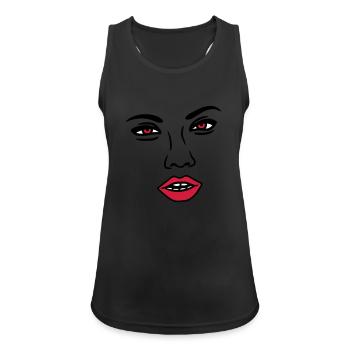 woman sexy nose face head female girl girl - Women's Breathable Tank Top - black - Front - Zoe (177cm)