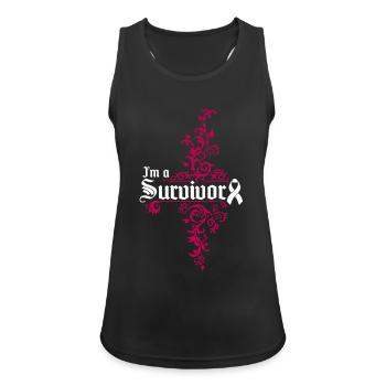 I'm a cancer survivor - Frauen Tank Top atmungsaktiv - Schwarz - Vorne - Zoe (177cm)
