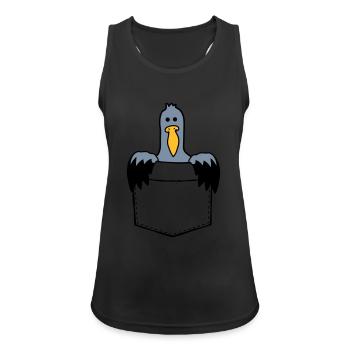 Tasche Möwe Unterwegs mitnehmen - Frauen Tank Top atmungsaktiv - Schwarz - Vorne - Zoe (177cm)