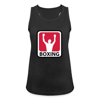 Boxing - Débardeur respirant Femme - noir - Devant - Zoe (177cm)