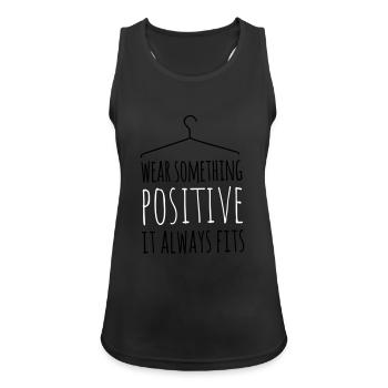 wear something positives coole liebe statement - Frauen Tank Top atmungsaktiv - Schwarz - Vorne - Zoe (177cm)