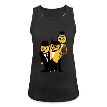 Egon, Kjeld und Benny - Frauen Tank Top atmungsaktiv - Schwarz - Vorne - Zoe (177cm)