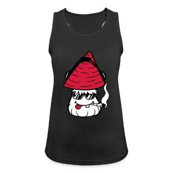 Lustiger DJ Party Fliegenpilz Pilz Musik Club Spaß - Frauen Tank Top atmungsaktiv - Schwarz - Vorne - Zoe (177cm)