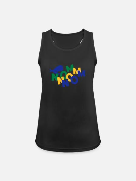 Wal Nom Nom - Frauen Tank Top atmungsaktiv - Schwarz