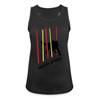 Agility Junkie_2_cb - Frauen Tank Top atmungsaktiv - Schwarz - Vorne - Zoe (177cm)
