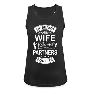 Husband And Wife Fishing Partners For Life - Women's Breathable Tank Top - black - Front - Zoe (177cm)