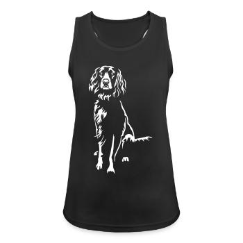 Deutscher Wchtelhund "Black Edition" - Frauen Tank Top atmungsaktiv - Schwarz - Vorne - Zoe (177cm)