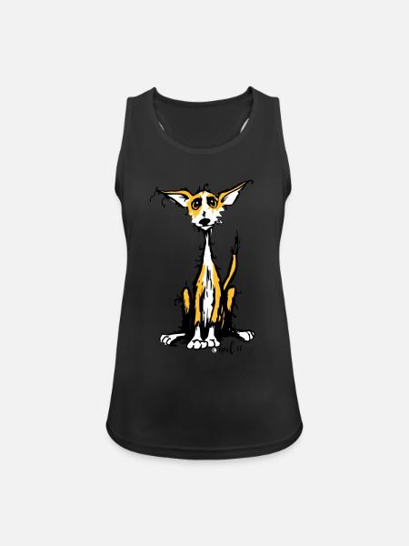 Rauhaar Podenco - Frauen Tank Top atmungsaktiv - Schwarz