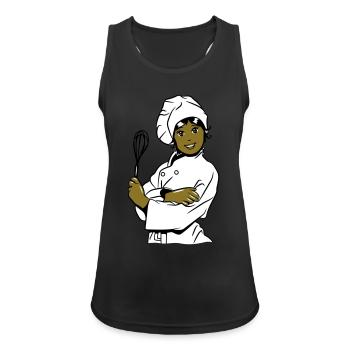 kochen mädchen - Frauen Tank Top atmungsaktiv - Schwarz - Vorne - Zoe (177cm)