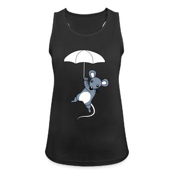 Niedliche fliegende Maus - Frauen Tank Top atmungsaktiv - Schwarz - Vorne - Zoe (177cm)