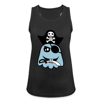 Pirate Ghost Funny Evil Ghost Halloween Fun - Women's Breathable Tank Top - black - Front - Zoe (177cm)