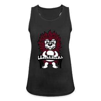 Süß Nerd Igel spielt Keyboard Klavier Brille Tier - Frauen Tank Top atmungsaktiv - Schwarz - Vorne - Zoe (177cm)