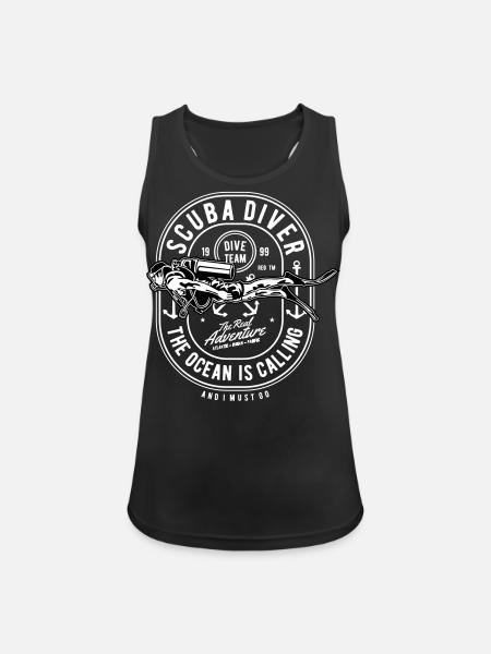 Tauchen - Frauen Tank Top atmungsaktiv - Schwarz