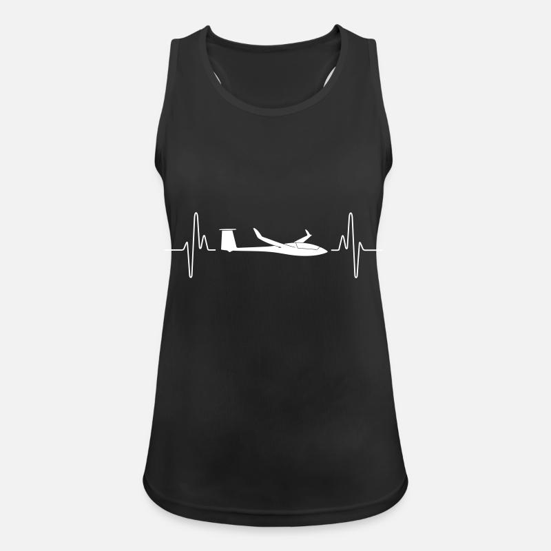 Heartbeat vector glider pilot glider pilot - Women's Breathable Tank Top - black
