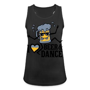 Love Beer and Dance - Women's Breathable Tank Top - black - Front - Zoe (177cm)