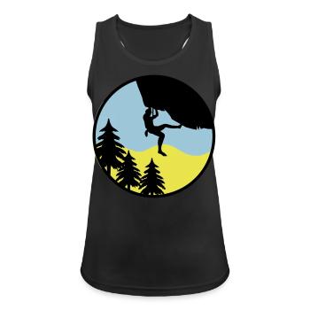 climbing natur - Frauen Tank Top atmungsaktiv - Schwarz - Vorne - Zoe (177cm)