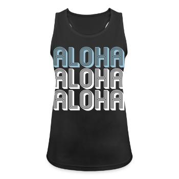 Aloha Aloha Aloha | Farben änderbar | Aloha Shirt - Frauen Tank Top atmungsaktiv - Schwarz - Vorne - Zoe (177cm)