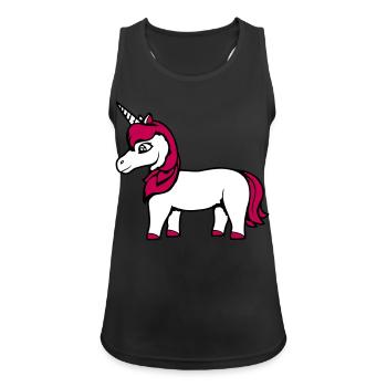 Licorne fille assez sympathique dessin animé cheval - Débardeur respirant Femme - noir - Devant - Zoe (177cm)