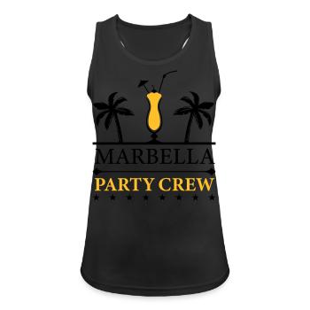 marbella party crew - Frauen Tank Top atmungsaktiv - Schwarz - Vorne - Zoe (177cm)