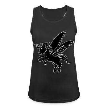 Einhorn mit Flügeln - Frauen Tank Top atmungsaktiv - Schwarz - Vorne - Zoe (177cm)