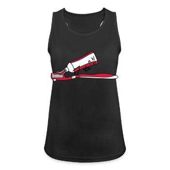 Toothbrush shit poop comic face a - Women's Breathable Tank Top - black - Front - Zoe (177cm)