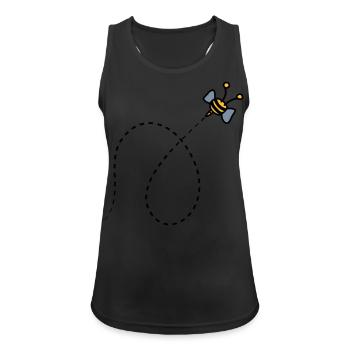 Dashed line bee - Women's Breathable Tank Top - black - Front - Zoe (177cm)