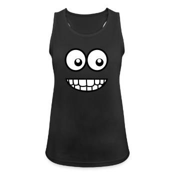 Lustiges Comic Gesicht (Witzig) / Smiley - Frauen Tank Top atmungsaktiv - Schwarz - Vorne - Zoe (177cm)