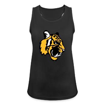 Tigergesicht Cartoon-Maskottchen 28 - Frauen Tank Top atmungsaktiv - Schwarz - Vorne - Zoe (177cm)