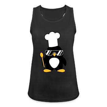 Cool Penguin Chef - Débardeur respirant Femme - noir - Devant - Zoe (177cm)