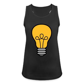 ampoule lumière électricité idée pensée intelligente loes - Débardeur respirant Femme - noir - Devant - Zoe (177cm)