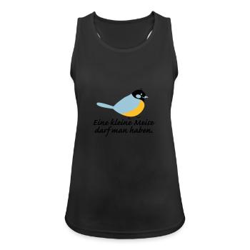 kleine Meise - Frauen Tank Top atmungsaktiv - Schwarz - Vorne - Zoe (177cm)