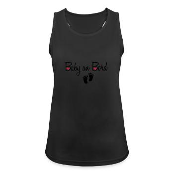 Baby an Bord - Frauen Tank Top atmungsaktiv - Schwarz - Vorne - Zoe (177cm)