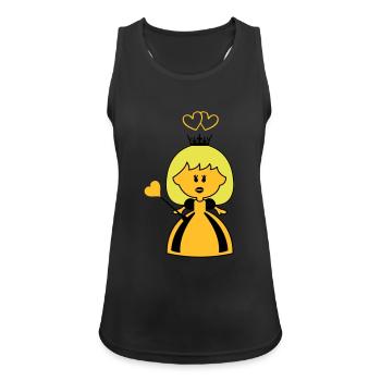 amour de princesse - Débardeur respirant Femme - noir - Devant - Zoe (177cm)
