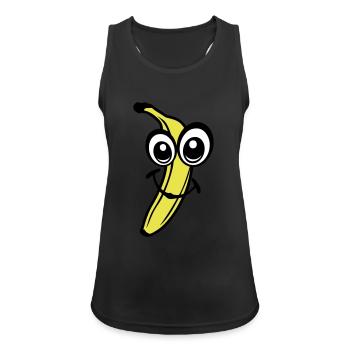 banane fruit smiley 611 - Débardeur respirant Femme - noir - Devant - Zoe (177cm)
